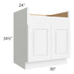 RTA Lakewood White 30" Farm Sink Base Cabinet