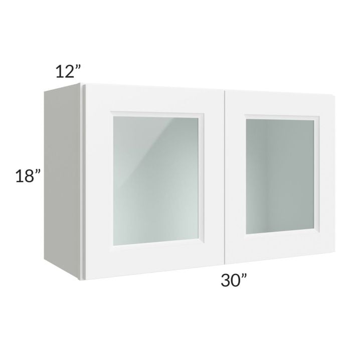 RTA Lakewood White 30" x 18" Decorative Wall Cabinet with 1 Decorative End Panel