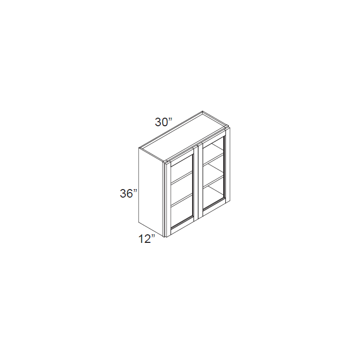 RTA Lakewood White 30" x 36" Wall Glass Door Cabinet (Prepped for Glass Doors)