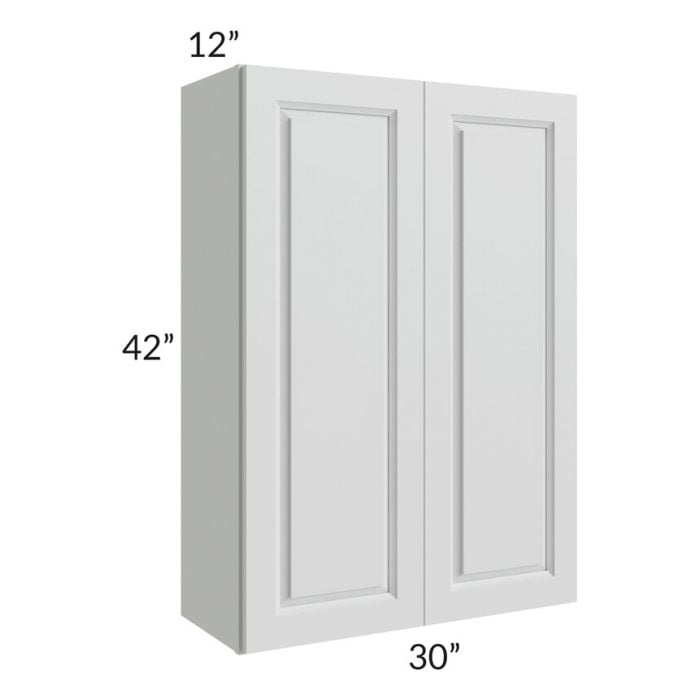 RTA Lakewood White 30" x 42" Wall Cabinet with 1 Decorative End Panel