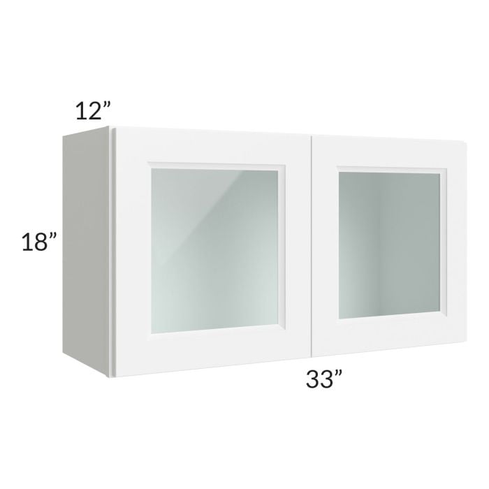RTA Lakewood White 33" x 18" Decorative Wall Cabinet with 1 Decorative End Panel