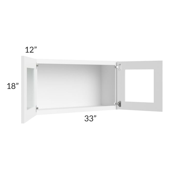RTA Lakewood White 33" x 18" Decorative Wall Cabinet with 1 Decorative End Panel