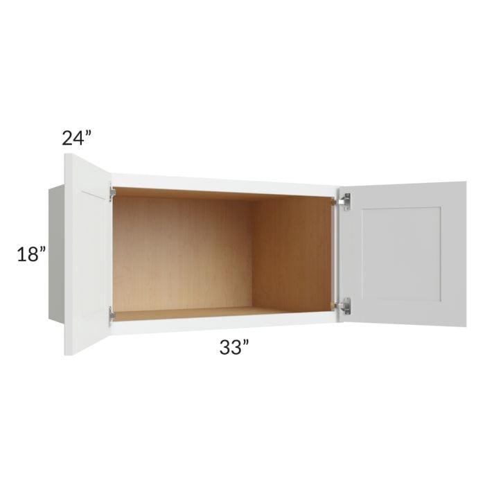 RTA Lakewood White 33" x 18" x 24" Wall Cabinet