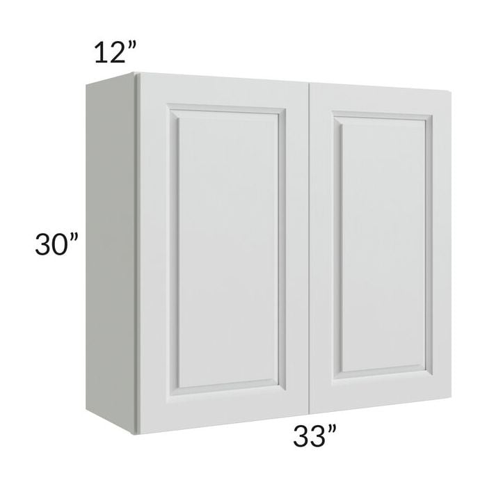 RTA Lakewood White 33" x 30" Wall Cabinet with 2 Decorative End Panels