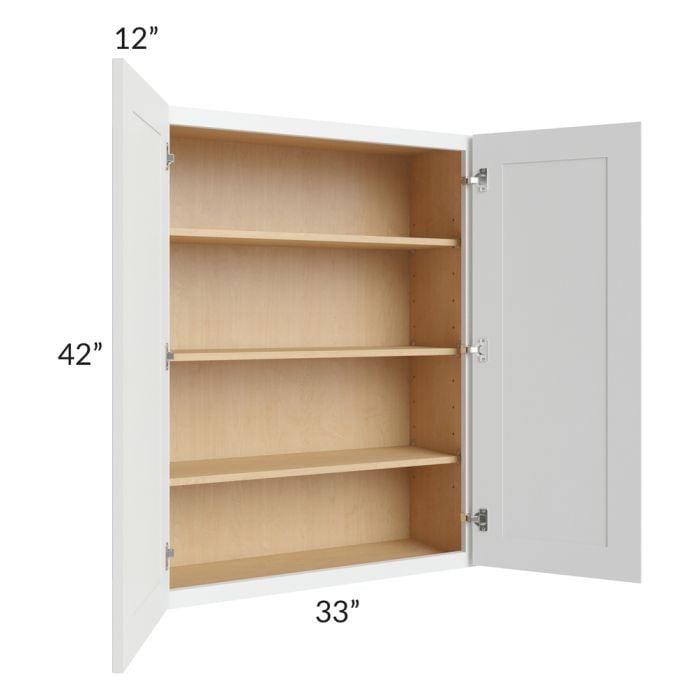 RTA Lakewood White 33" x 42" Wall Cabinet
