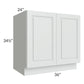 RTA Lakewood White 36" Full Height Door Base Cabinet