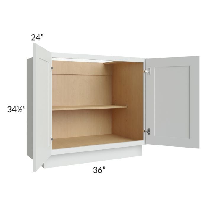RTA Lakewood White 36" Full Height Door Base Cabinet
