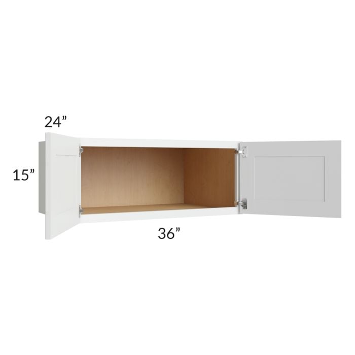 RTA Lakewood White 36" x 15" x 24" Wall Cabinet