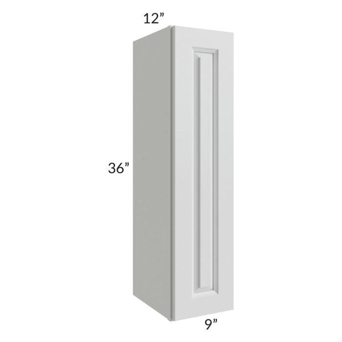 RTA Lakewood White 9" x 36" Wall Cabinet with 1 Decorative End Panel