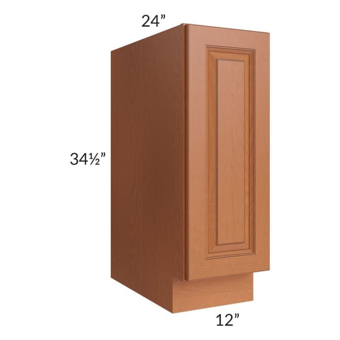 RTA Lexington Cinnamon Glaze 12" Spice Base Cabinet with 1 Decorative End Panel