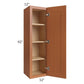 RTA Lexington Cinnamon Glaze 12" x 42" Wall Cabinet with 1 Decorative End Panel