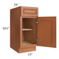 RTA Lexington Cinnamon Glaze 15" Base Cabinet with Trash Can Insert and Can