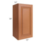 RTA Lexington Cinnamon Glaze 15" x 30" Wall Cabinet with Mullion Glass Door