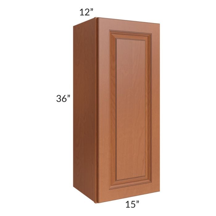 RTA Lexington Cinnamon Glaze 15" x 36" Wall Cabinet with 2 Decorative End Panels