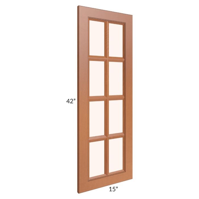 RTA Lexington Cinnamon Glaze 15" x 42" Mullion Glass Door Only (can be used with a 24" x 42" corner cabinet)