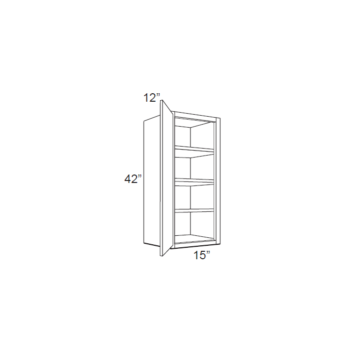 RTA Lexington Cinnamon Glaze 15" x 42" Wall Cabinet with 2 Decorative End Panels