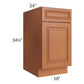 RTA Lexington Cinnamon Glaze 18" Base Cabinet with Trash Can Insert and Can