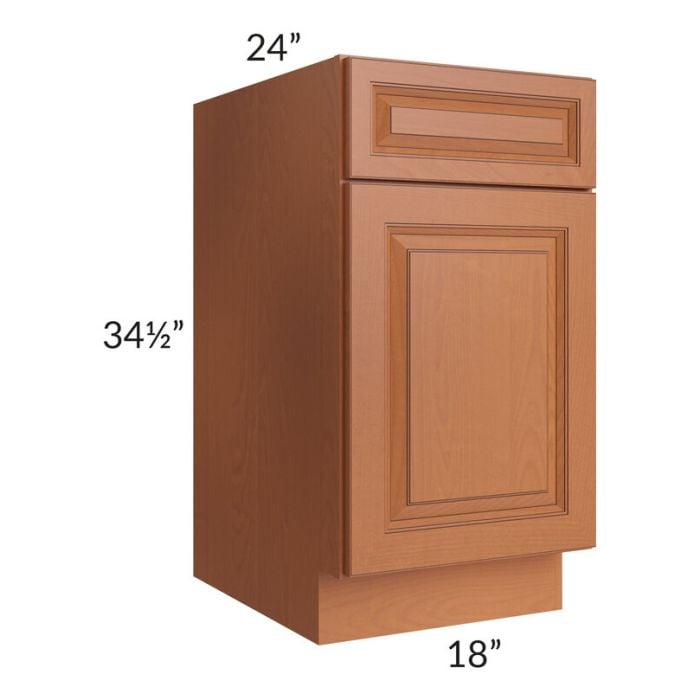 RTA Lexington Cinnamon Glaze 18" Base Cabinet with Trash Can Insert and Can