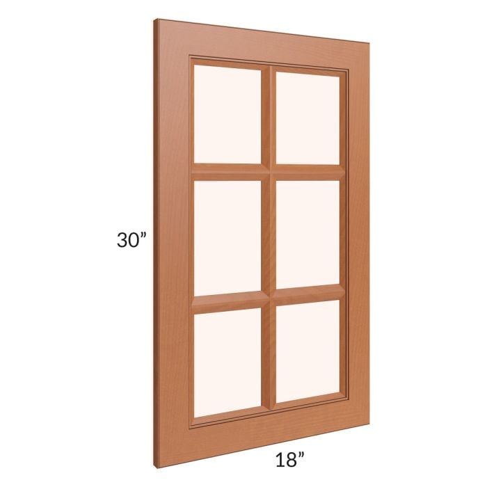 RTA Lexington Cinnamon Glaze 18" x 30" Mullion Glass Door Only
