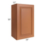 RTA Lexington Cinnamon Glaze 18" x 30" Wall Cabinet with 1 Decorative End Panel and Mullion Glass Door
