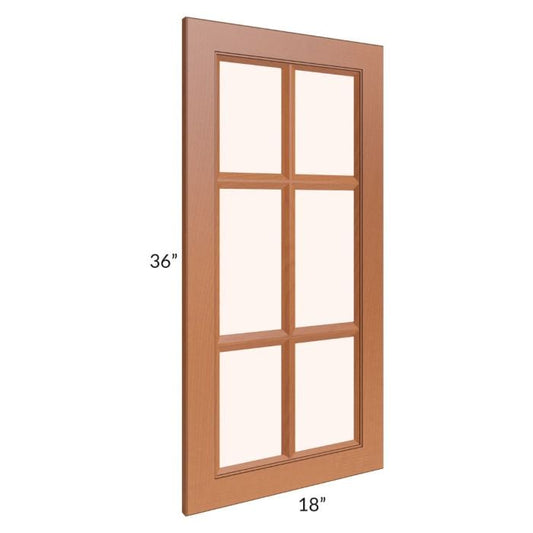 RTA Lexington Cinnamon Glaze 18" x 36" Mullion Glass Door Only