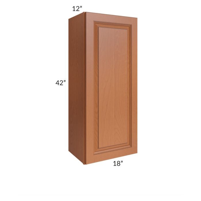 RTA Lexington Cinnamon Glaze 18" x 42" Wall Cabinet with 1 Decorative End Panel