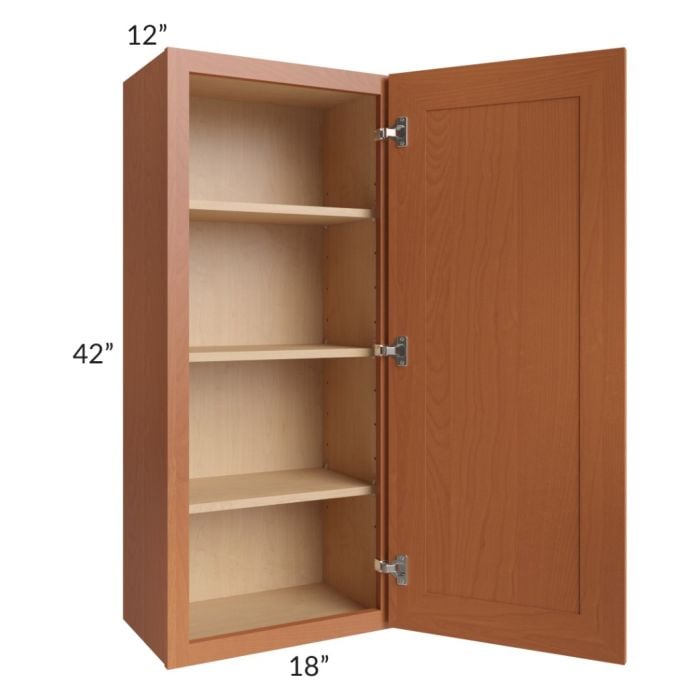 RTA Lexington Cinnamon Glaze 18" x 42" Wall Cabinet with 2 Decorative End Panels
