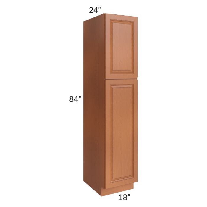 RTA Lexington Cinnamon Glaze 18" x 84" Wall Pantry with 1 Decorative End Panel and 1 Roll Out Tray