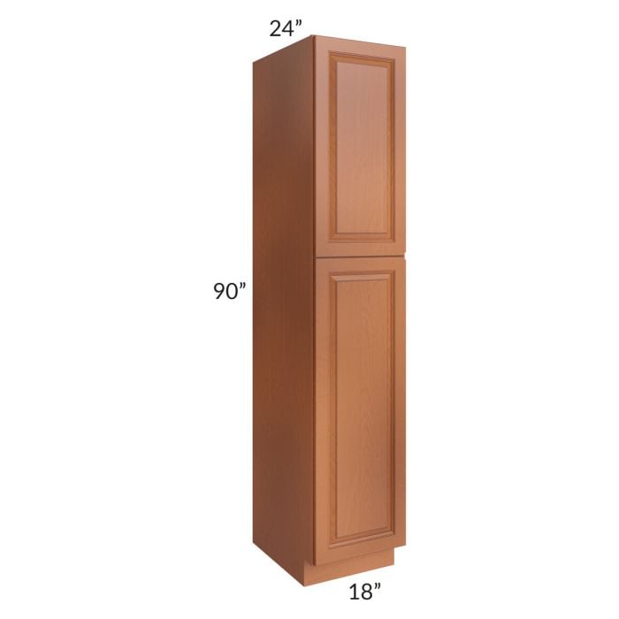 RTA Lexington Cinnamon Glaze 18" x 90" Wall Pantry with 3 Roll Out Trays