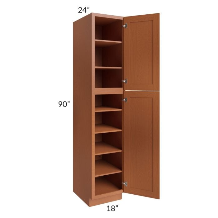 RTA Lexington Cinnamon Glaze 18" x 90" Wall Pantry with 3 Roll Out Trays