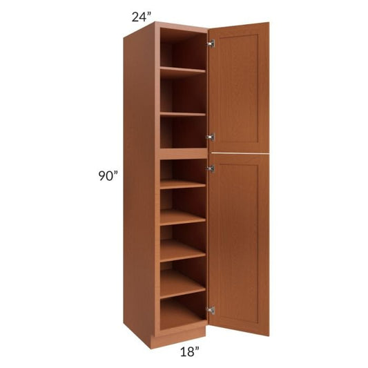 RTA Lexington Cinnamon Glaze 18" x 90" Wall Pantry with 3 Roll Out Trays