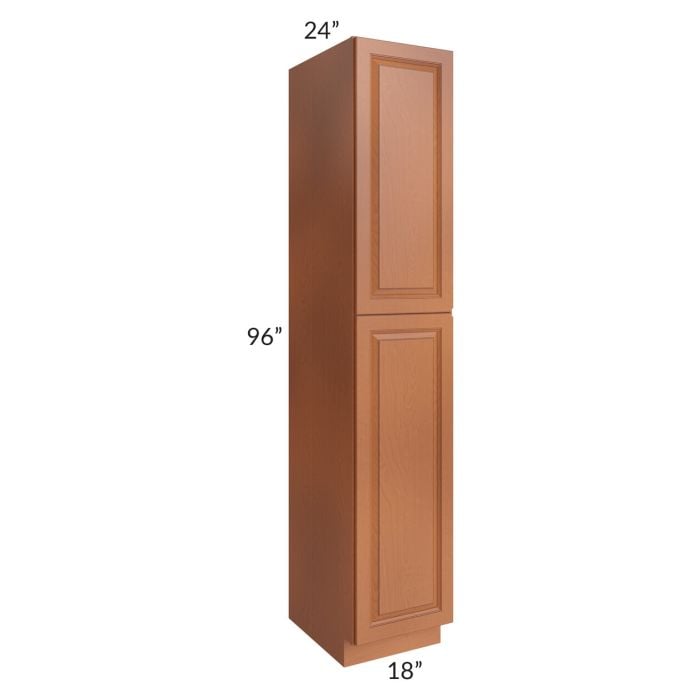 RTA Lexington Cinnamon Glaze 18" x 96" Wall Pantry with 1 Decorative End Panel and 1 Roll Out Tray