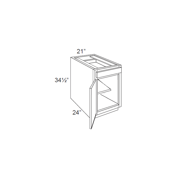 RTA Lexington Cinnamon Glaze 21" Base Cabinet with 1 Decorative End Panel
