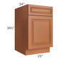 RTA Lexington Cinnamon Glaze 21" Base Cabinet with 2 Decorative End Panels