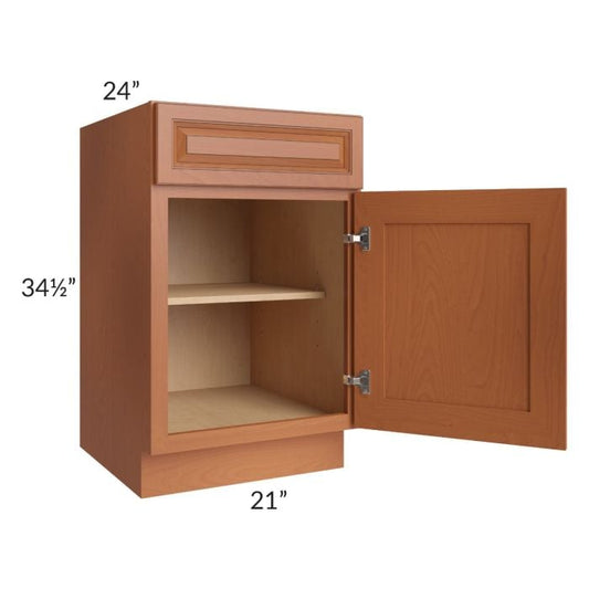 RTA Lexington Cinnamon Glaze 21" Base Cabinet with 2 Roll Out Trays