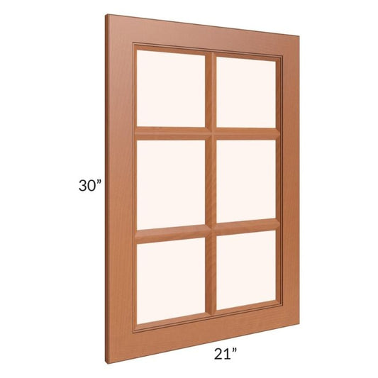RTA Lexington Cinnamon Glaze 21" x 30" Mullion Glass Door Only