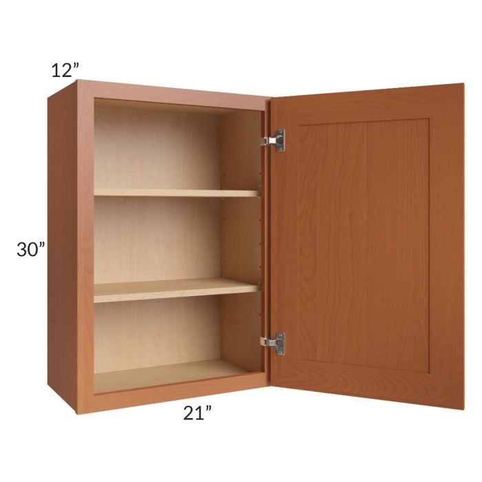 RTA Lexington Cinnamon Glaze 21" x 30" Wall Cabinet with 2 Decorative End Panels