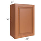 RTA Lexington Cinnamon Glaze 21" x 30" Wall Cabinet with Mullion Glass Door
