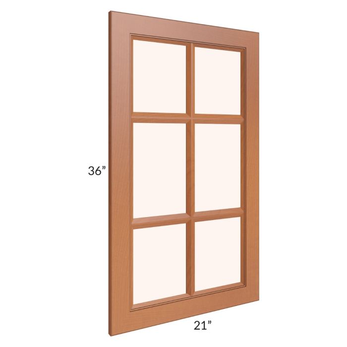 RTA Lexington Cinnamon Glaze 21" x 36" Mullion Glass Door Only