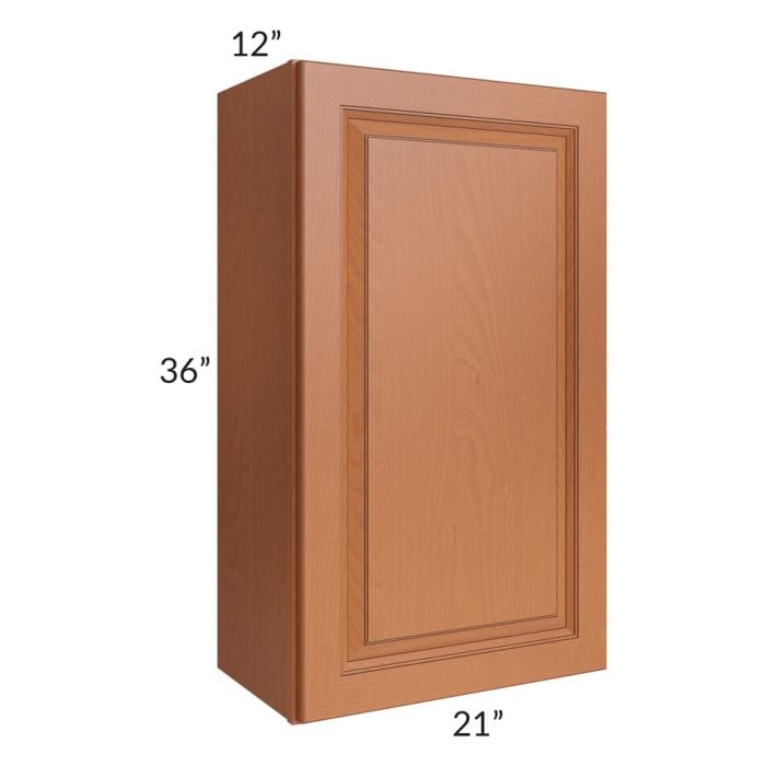 RTA Lexington Cinnamon Glaze 21" x 36" Wall Cabinet with 2 Decorative End Panels
