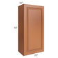 RTA Lexington Cinnamon Glaze 21" x 42" Wall Cabinet with Mullion Glass Door