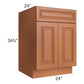 RTA Lexington Cinnamon Glaze 24" Base Cabinet with 1 Roll Out Tray