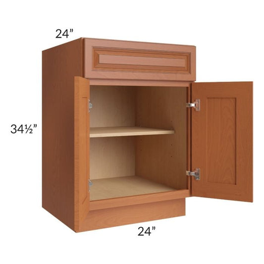 RTA Lexington Cinnamon Glaze 24" Base Cabinet with 1 Roll Out Tray