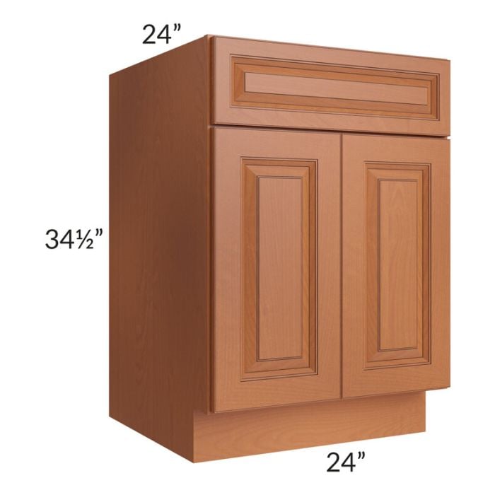 RTA Lexington Cinnamon Glaze 24" Base Cabinet with 2 Decorative End Panels