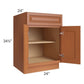 RTA Lexington Cinnamon Glaze 24" Base Cabinet with 2 Roll Out Trays