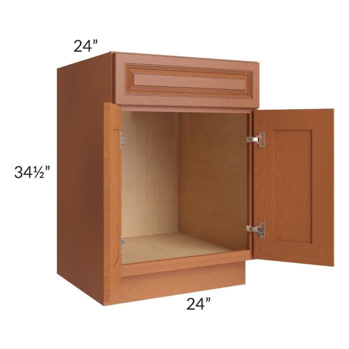 RTA Lexington Cinnamon Glaze 24" Sink Base Cabinet with 2 Decorative End Panels