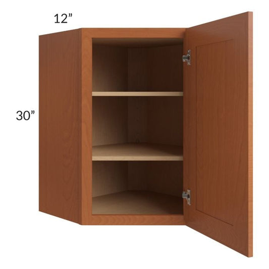 RTA Lexington Cinnamon Glaze 24" x 30" Diagonal Corner Wall Cabinet with 1 Decorative End Panel