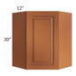 RTA Lexington Cinnamon Glaze 24" x 30" Diagonal Corner Wall Cabinet with 2 Decorative End Panels