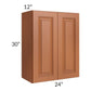 RTA Lexington Cinnamon Glaze 24" x 30" Wall Cabinet with Mullion Glass Door