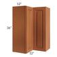 RTA Lexington Cinnamon Glaze 24" x 36" Easy Reach Corner Wall Cabinet with 1 Decorative End Panel